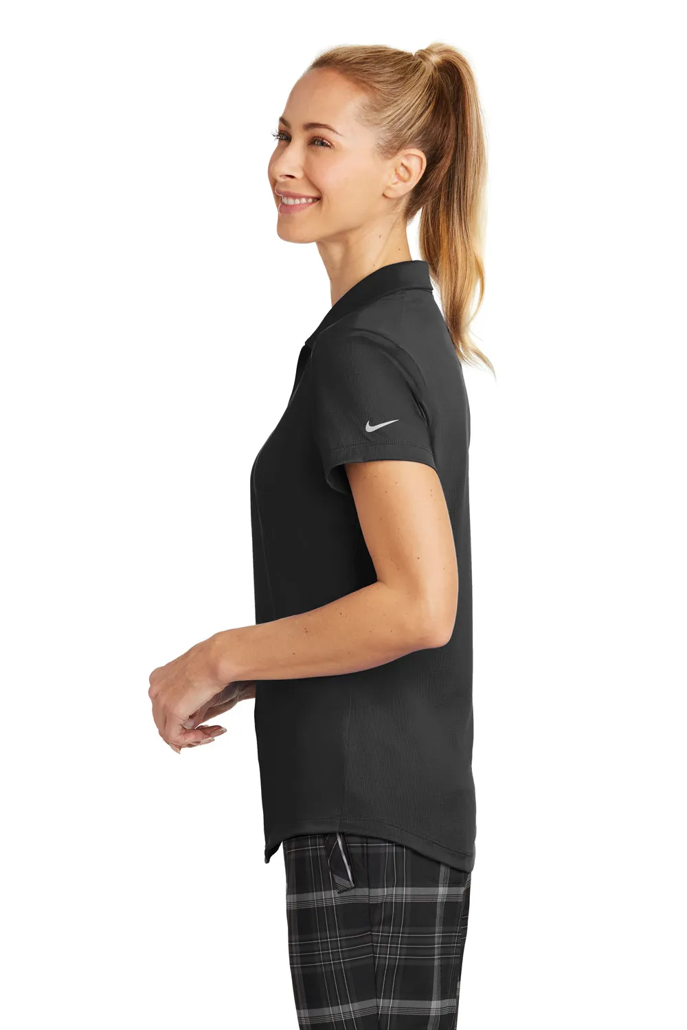 Nike Damen Legacy Dri-Fit Feuchtigkeitstransportierendes Polo-Shirt mit kurzen Ärmeln - Schwarz