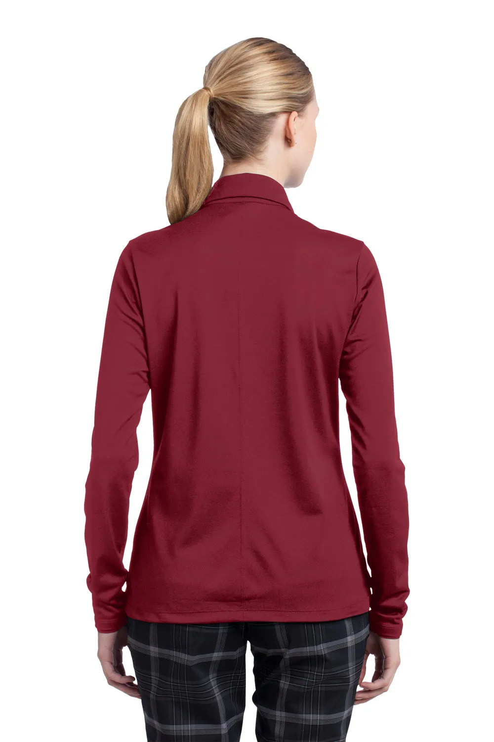 Nike Damen Stretch Tech Dri-Fit Feuchtigkeitstransportierendes Langarm-Polohemd - Varsity Rot