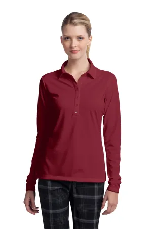 Nike Damen Stretch Tech Dri-Fit Feuchtigkeitstransportierendes Langarm-Polohemd - Varsity Rot