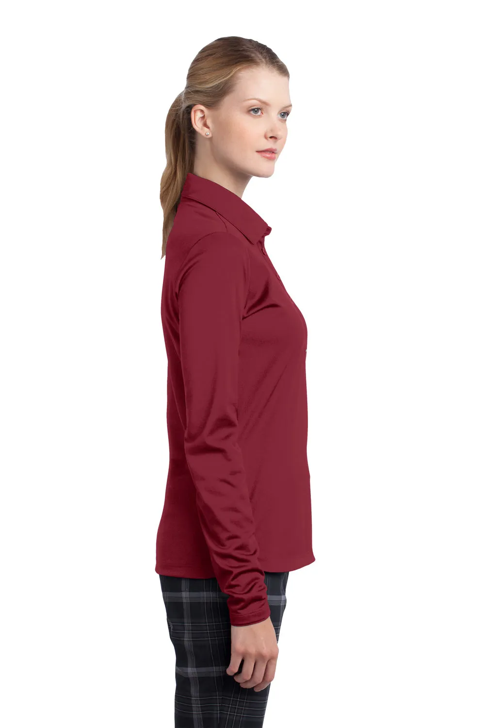 Nike Damen Stretch Tech Dri-Fit Feuchtigkeitstransportierendes Langarm-Polohemd - Varsity Rot