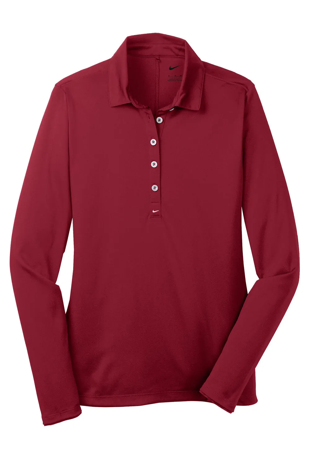 Nike Damen Stretch Tech Dri-Fit Feuchtigkeitstransportierendes Langarm-Polohemd - Varsity Rot