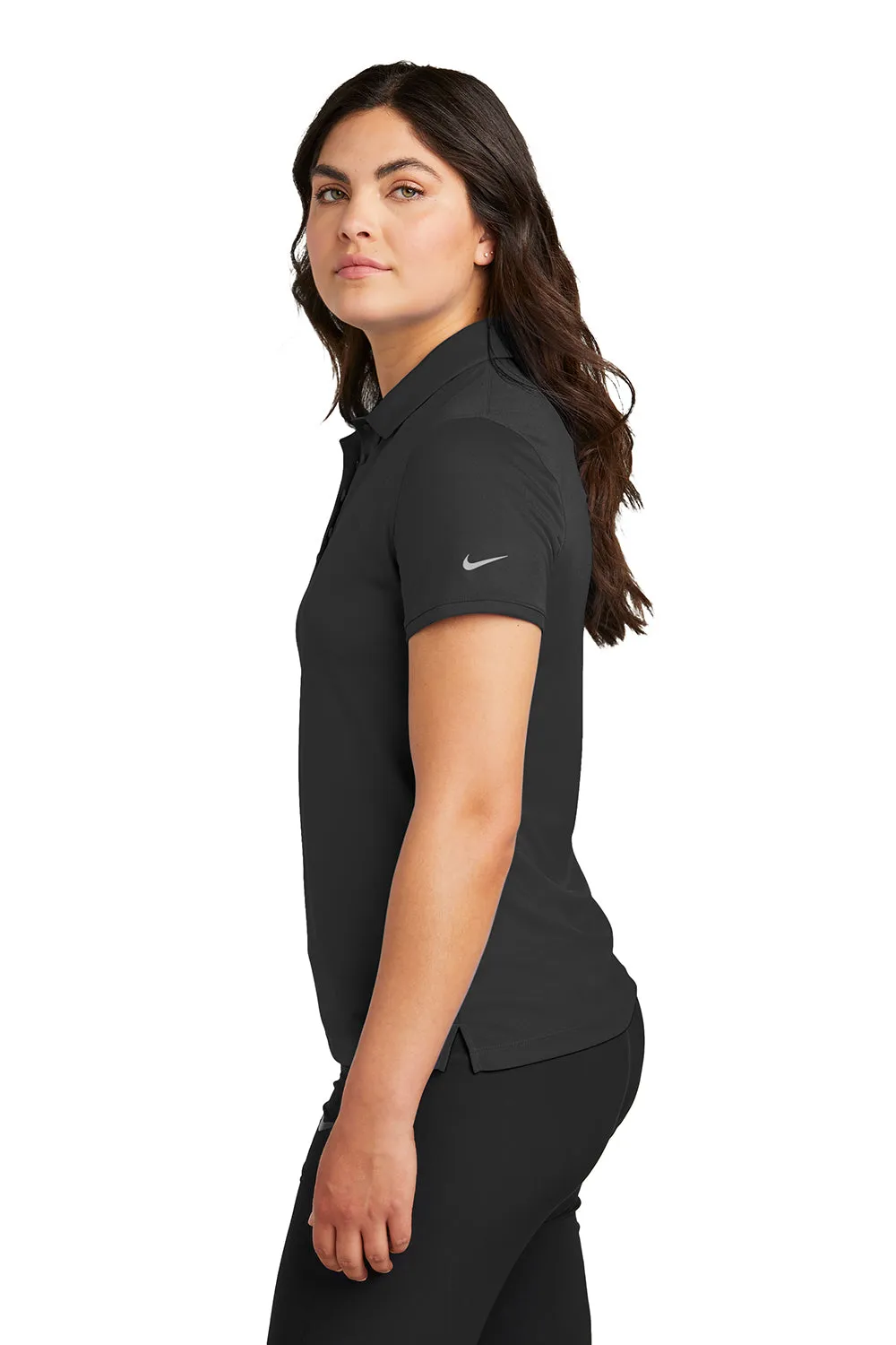 Nike Damen Victory Dri-Fit Feuchtigkeitstransportierendes Polo-Shirt mit kurzen Ärmeln - Schwarz