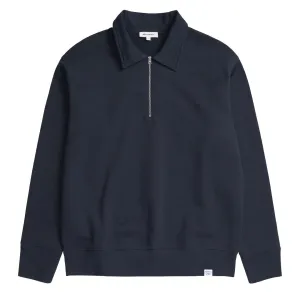 Norse Projects Ketel Entspannte Bio-Halbzip-Dunkelblau