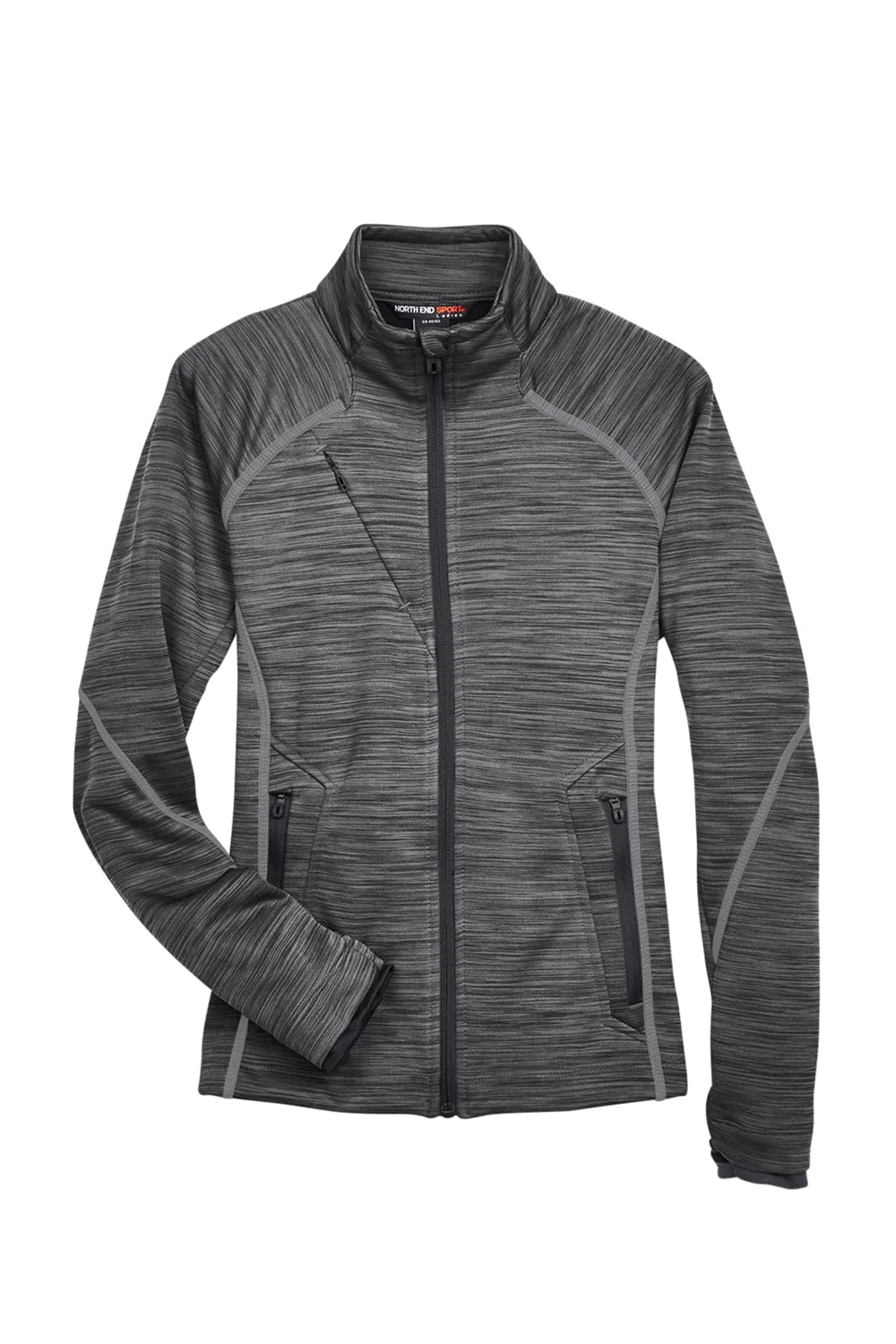 North End Damen Sportjacke Red Flux mit Vollreißverschluss - Kohlegrau/Schwarz