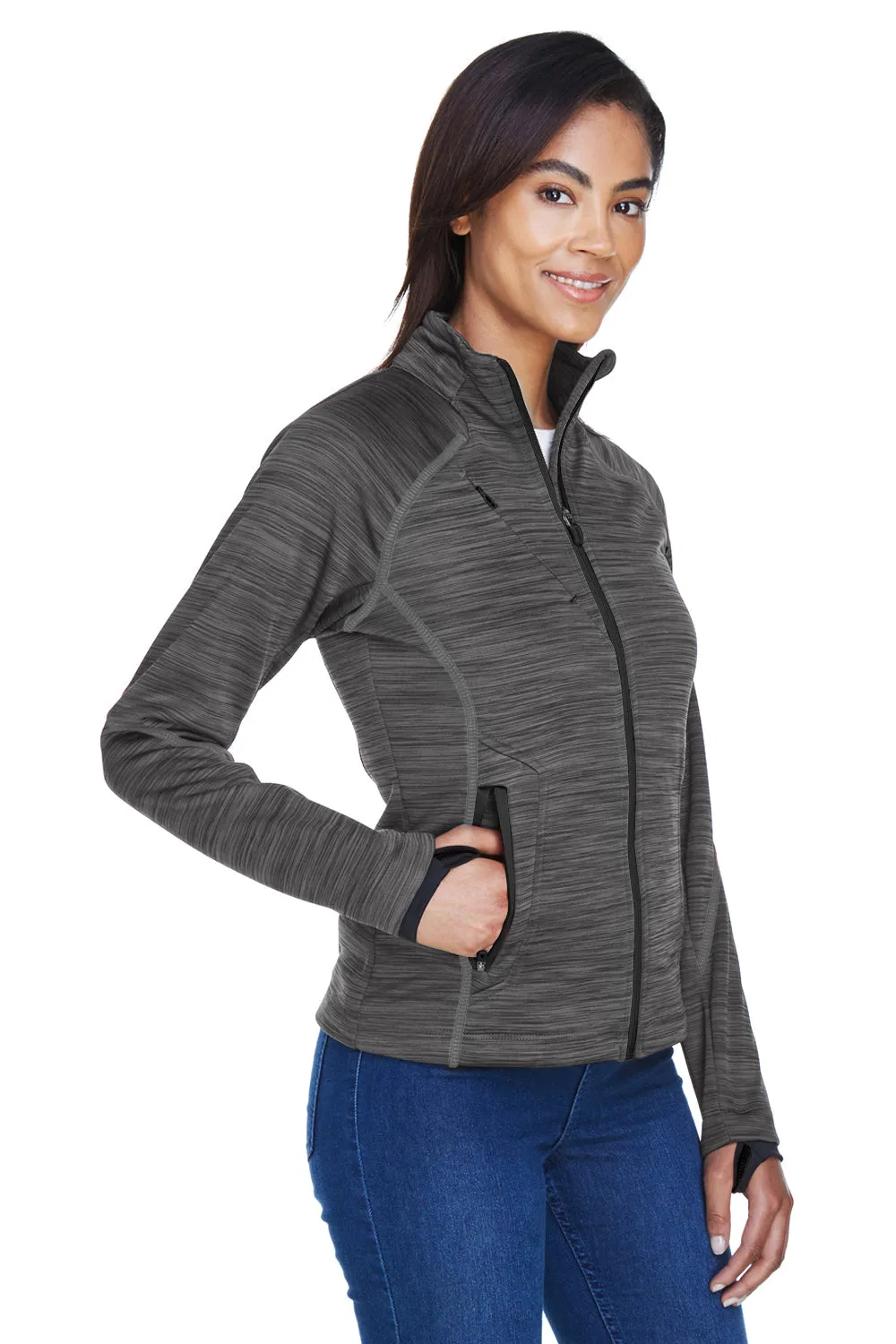North End Damen Sportjacke Red Flux mit Vollreißverschluss - Kohlegrau/Schwarz