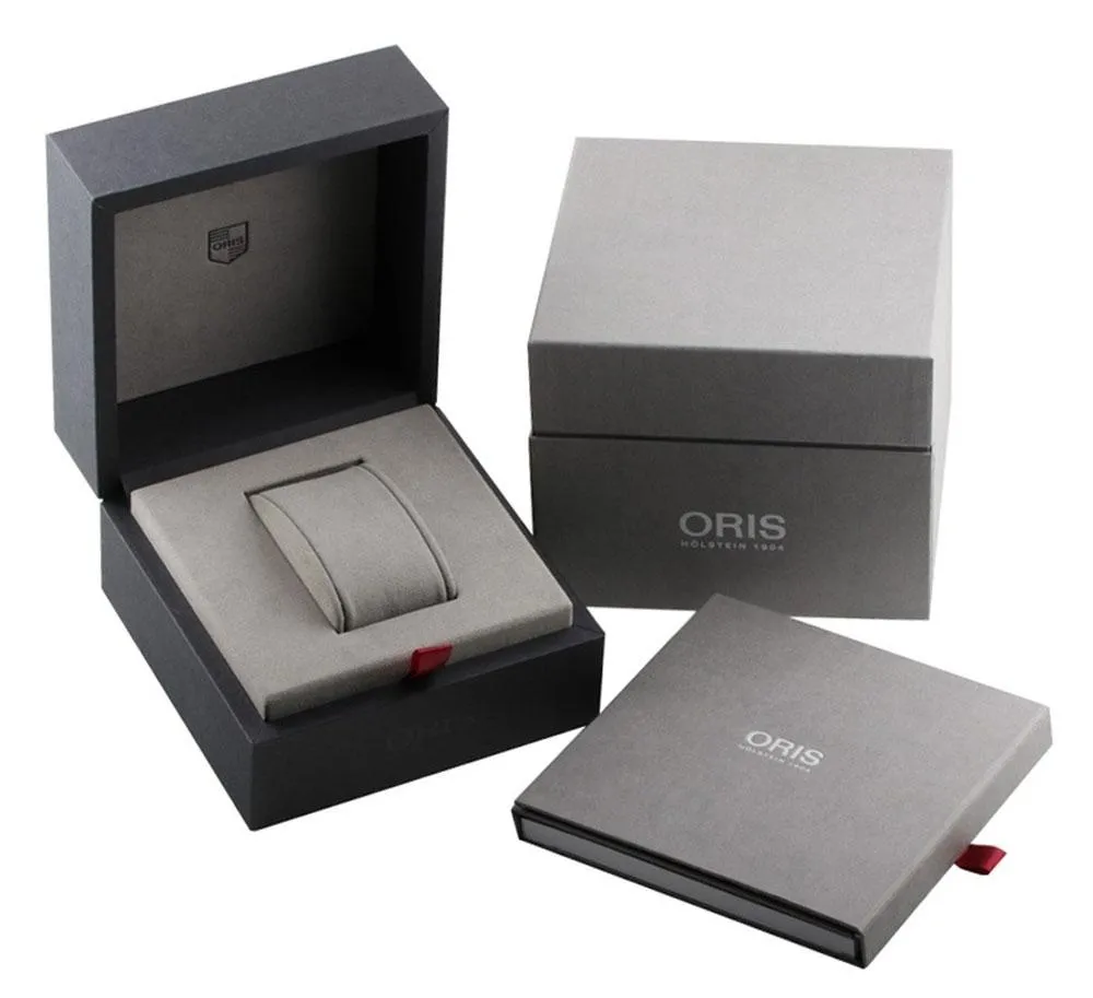 Oris Divers Sixty-Five Automatik-Chronograph Edelstahl Braun Lederarmband Schwarzes Zifferblatt Herrenuhr 771 7744 4354-LS Oris Uhren