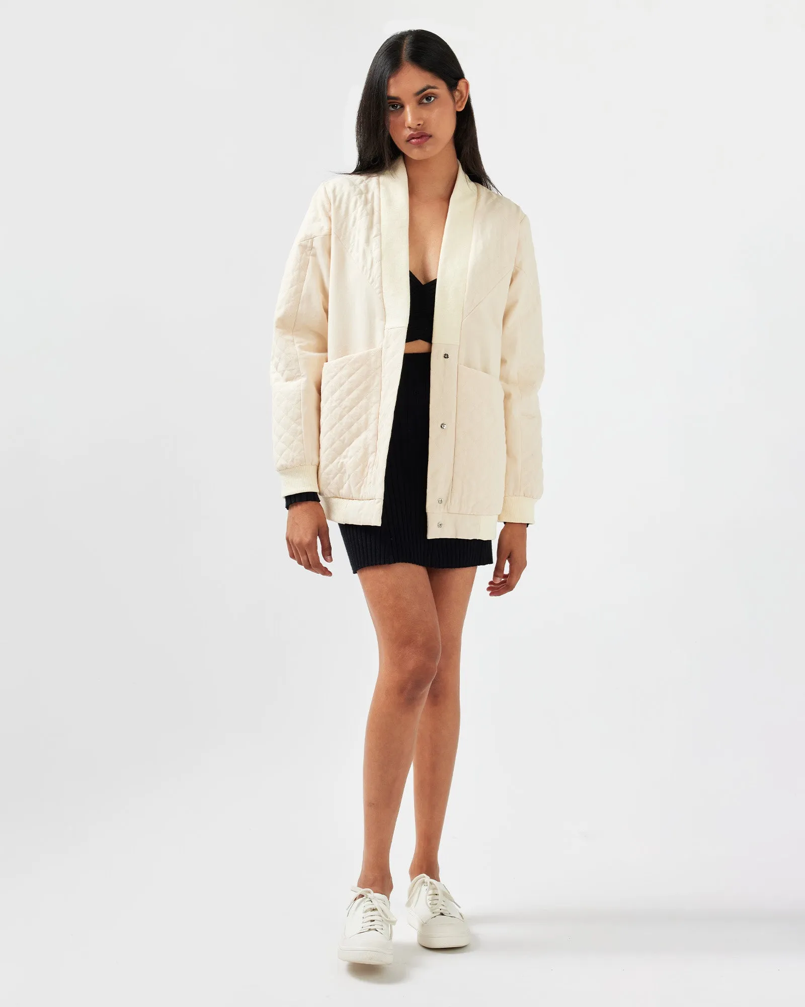 Over It Steppbomber - Creme