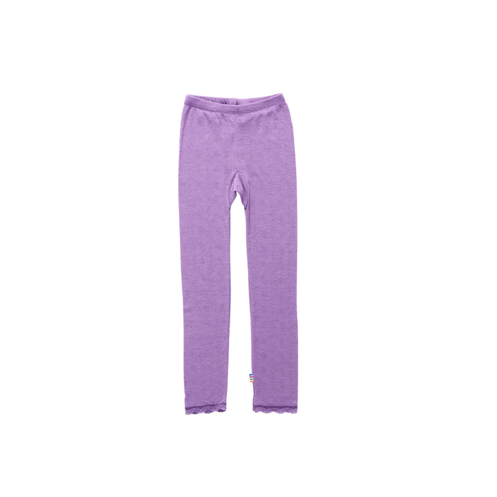 Hose - Wolle & Seide - Pointelle - Lila
