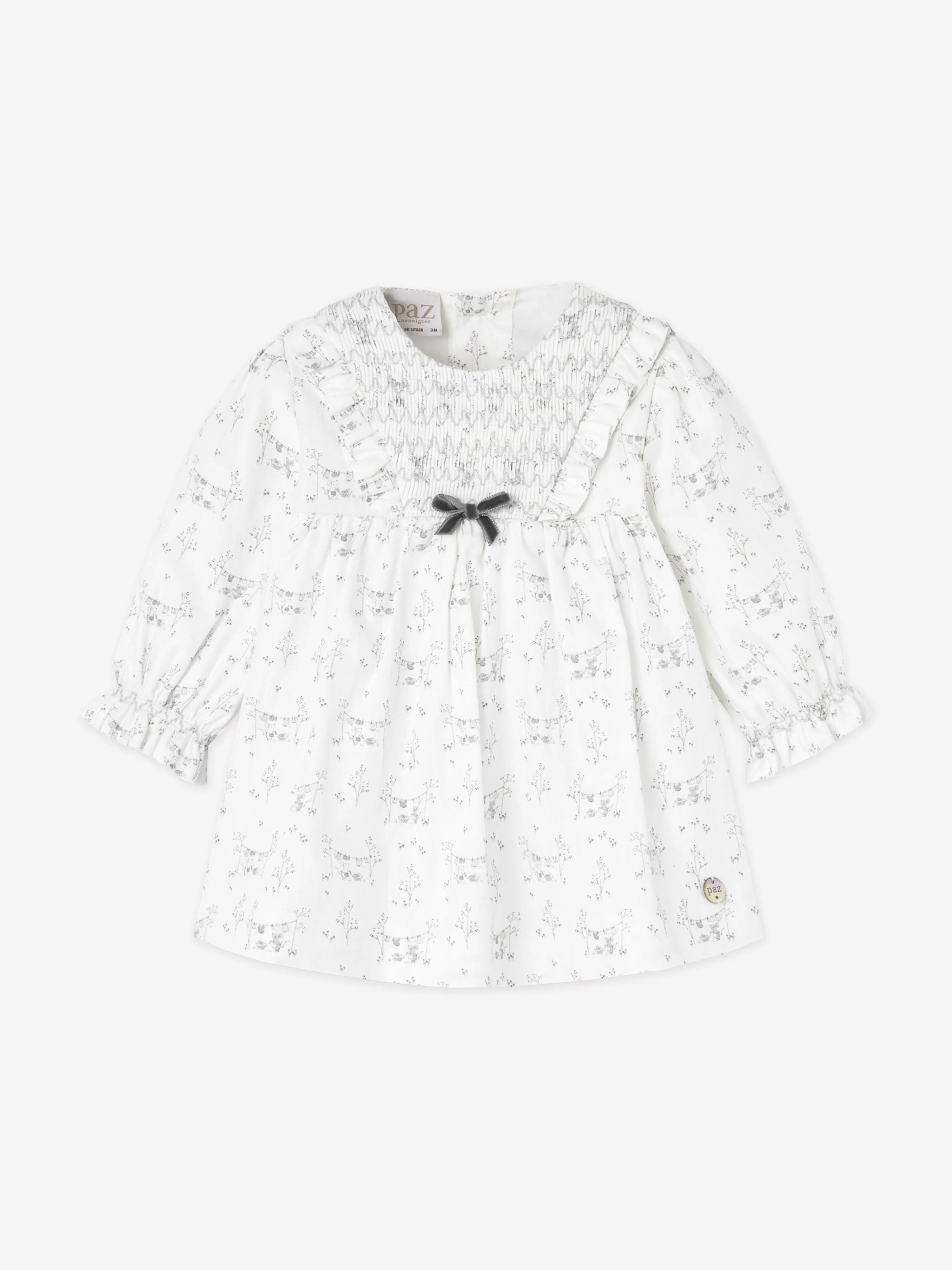 Paz Rodriguez Baby Girls Baumwollkleid mit Slip in Weiß