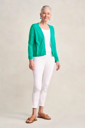 Popcorn-Cardigan - Smaragdgrün