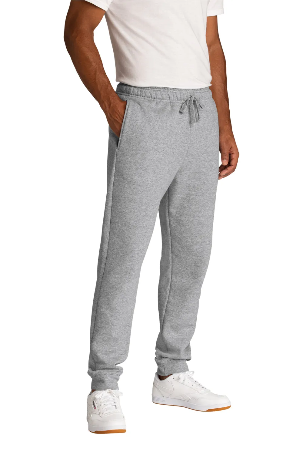 Port & Company Herren Core Fleece Joggerhose mit Taschen - Heather Grey