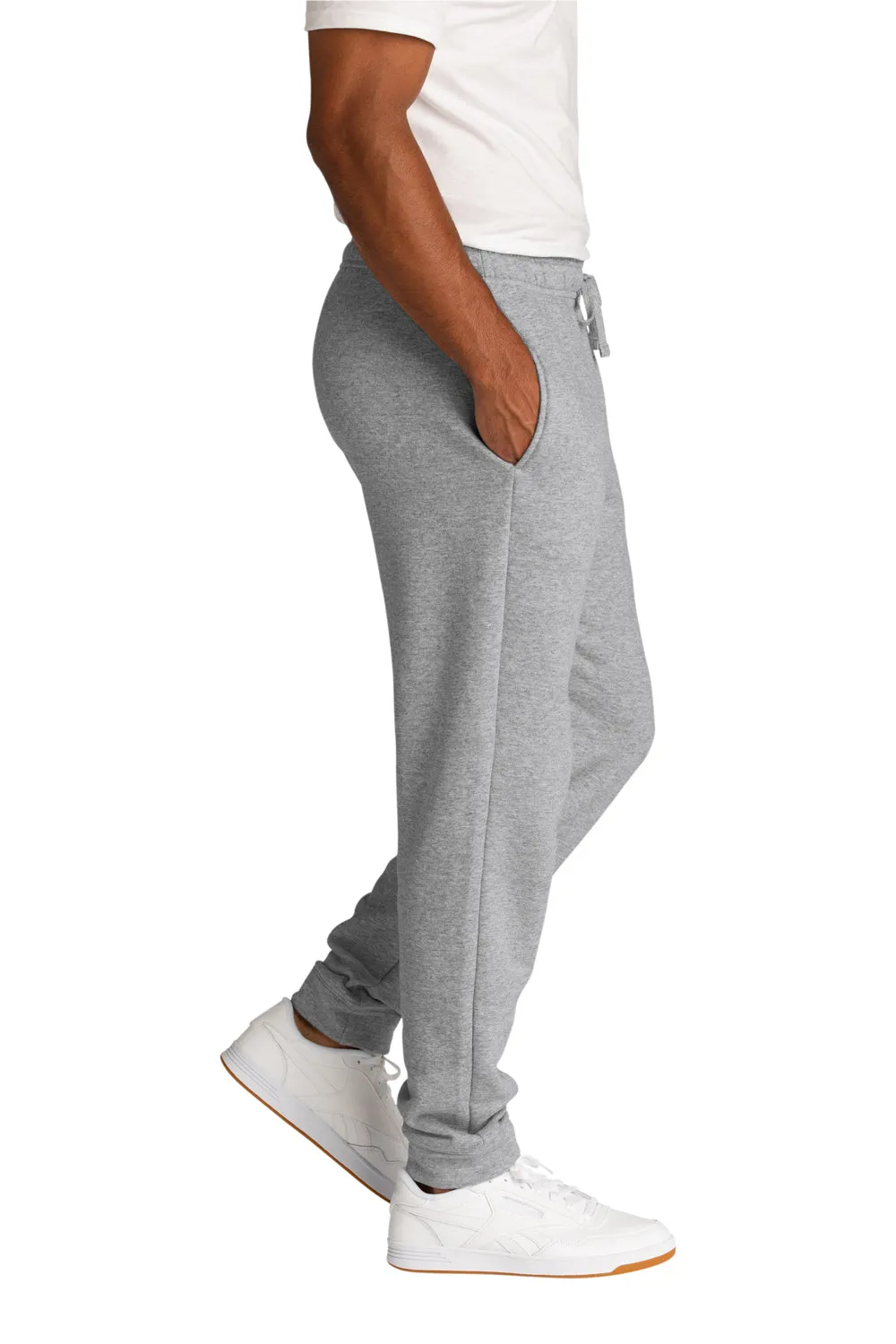 Port & Company Herren Core Fleece Joggerhose mit Taschen - Heather Grey