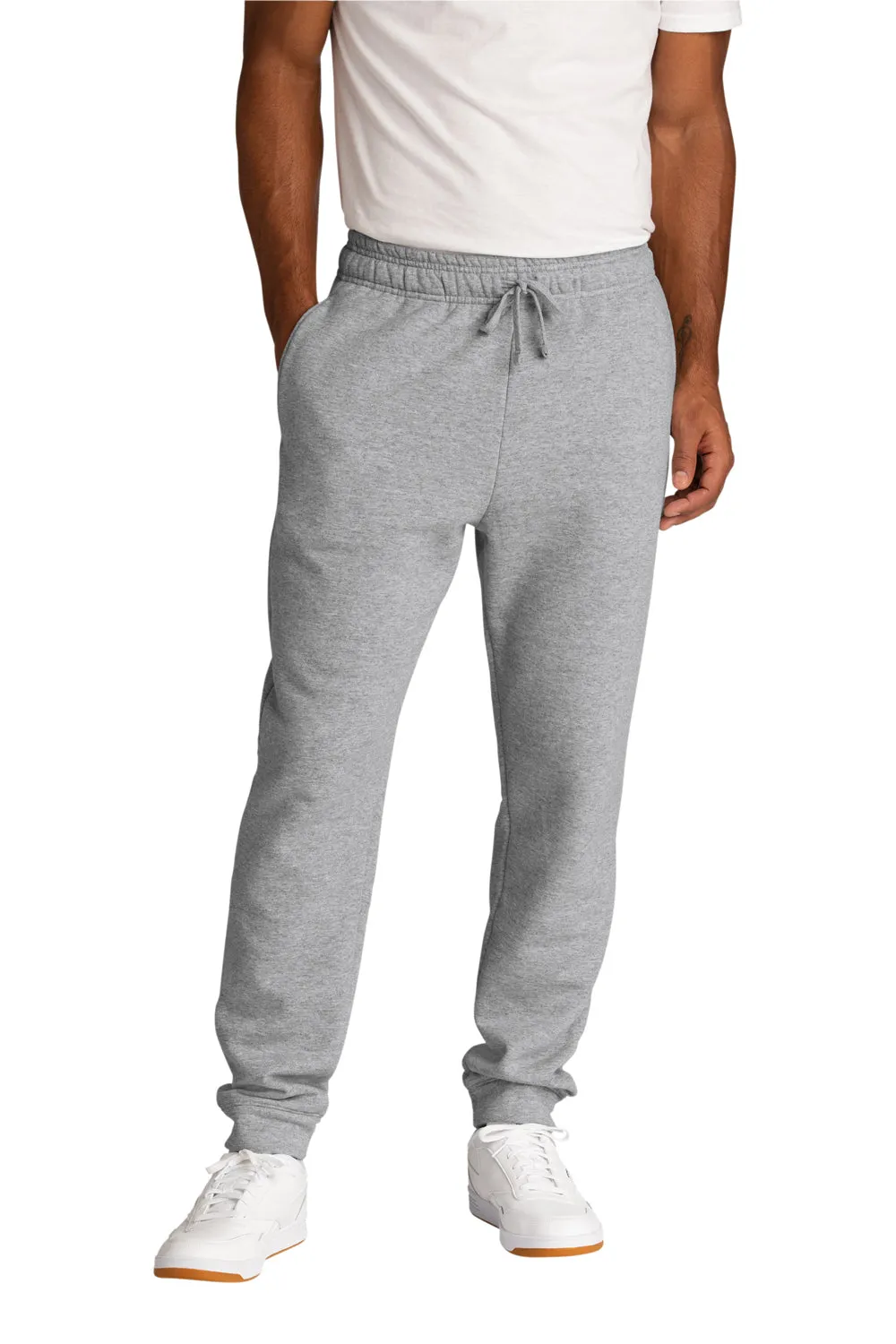 Port & Company Herren Core Fleece Joggerhose mit Taschen - Heather Grey