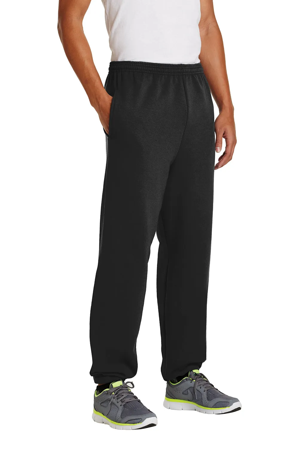 Port & Company Herren Essential Pilling-resistente Fleece-Jogginghose mit Taschen - Tiefschwarz