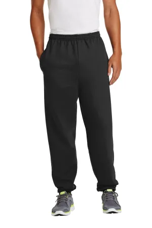 Port & Company Herren Essential Pilling-resistente Fleece-Jogginghose mit Taschen - Tiefschwarz