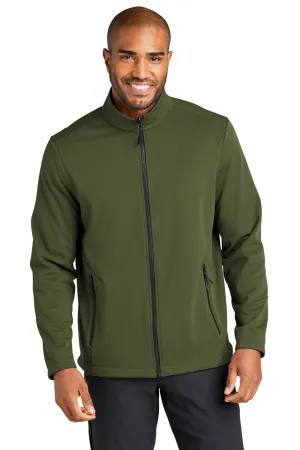 Port Authority Herren Tech wasserdichte Softshell-Jacke mit durchgehendem Reißverschluss - Olivgrün