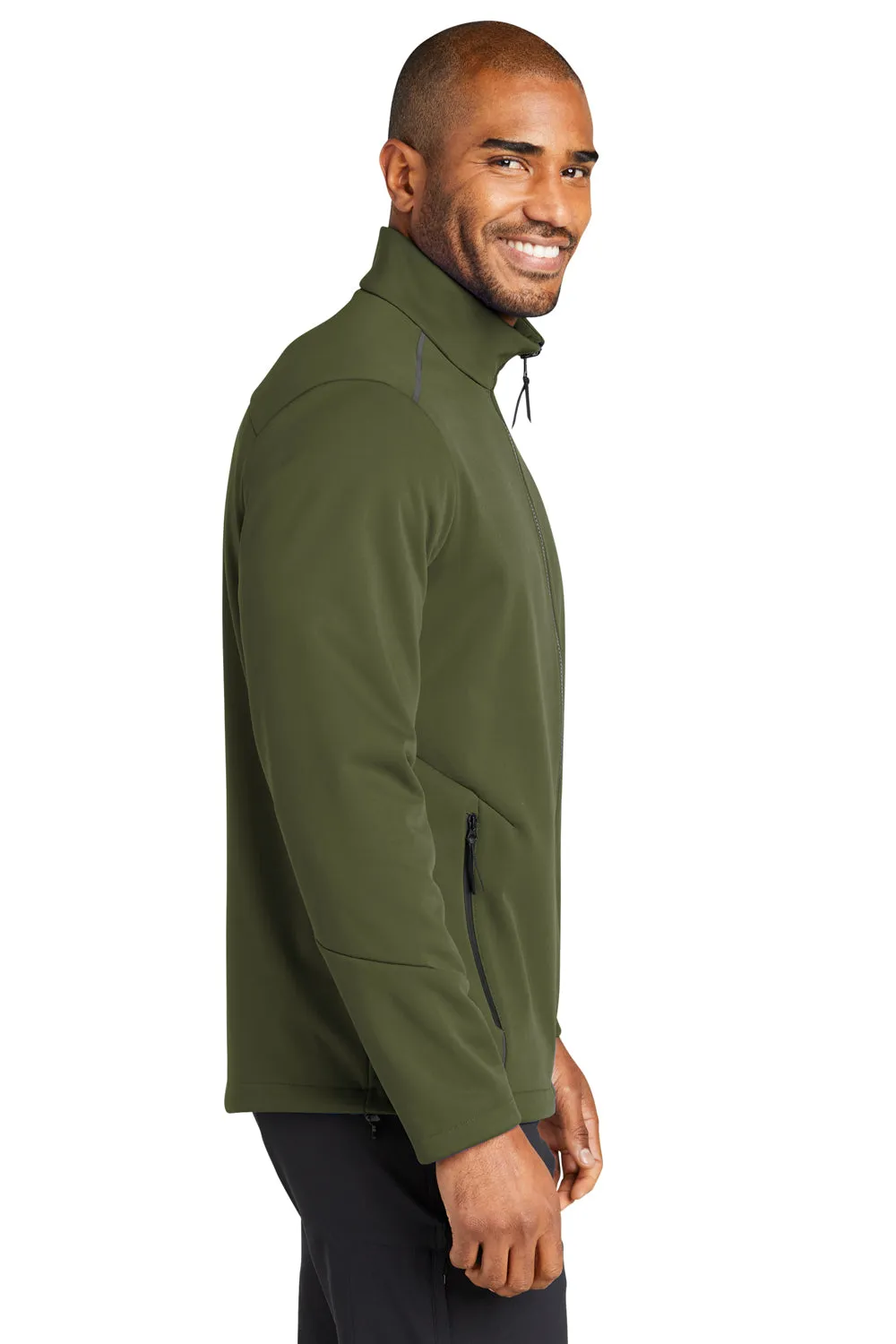 Port Authority Herren Tech wasserdichte Softshell-Jacke mit durchgehendem Reißverschluss - Olivgrün