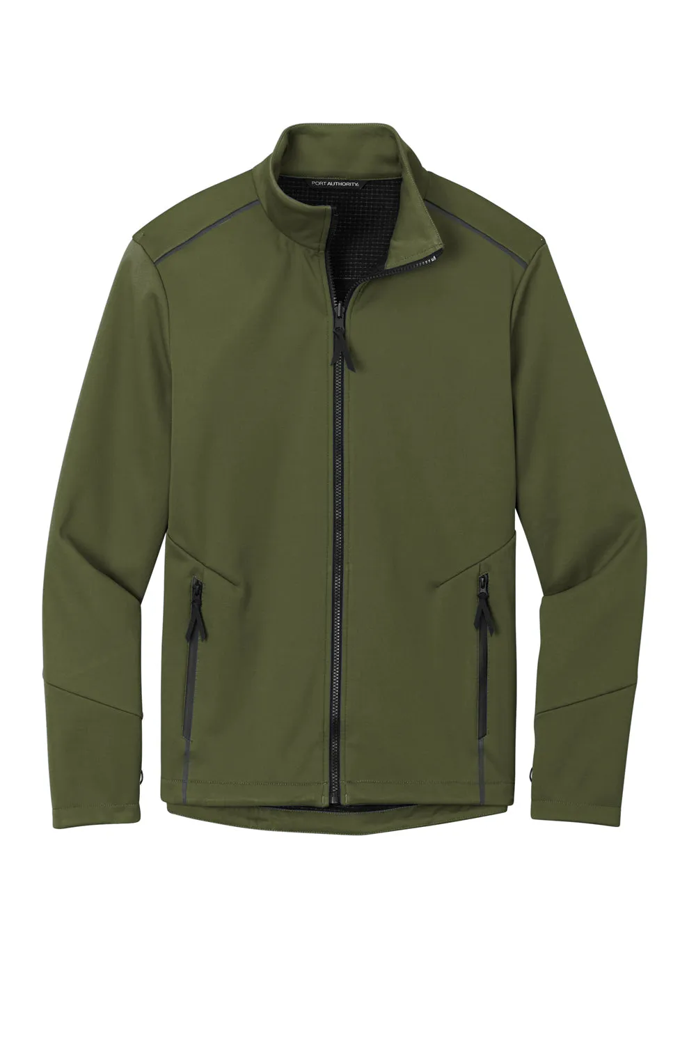 Port Authority Herren Tech wasserdichte Softshell-Jacke mit durchgehendem Reißverschluss - Olivgrün