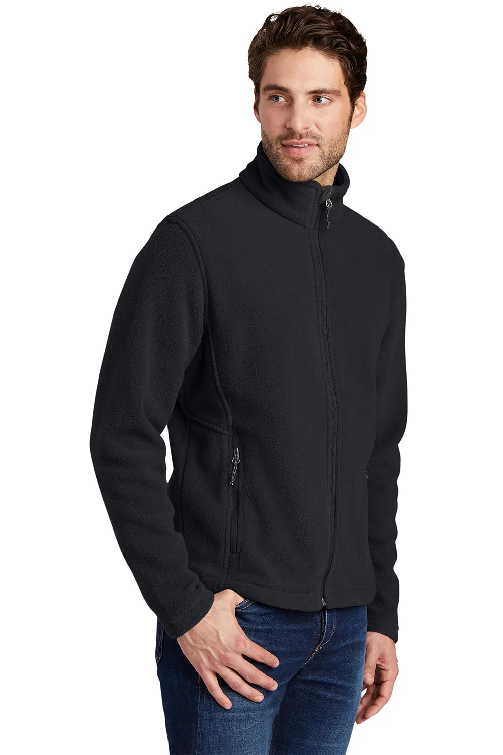 Port Authority Herren Fleecejacke mit Vollreißverschluss - Schwarz