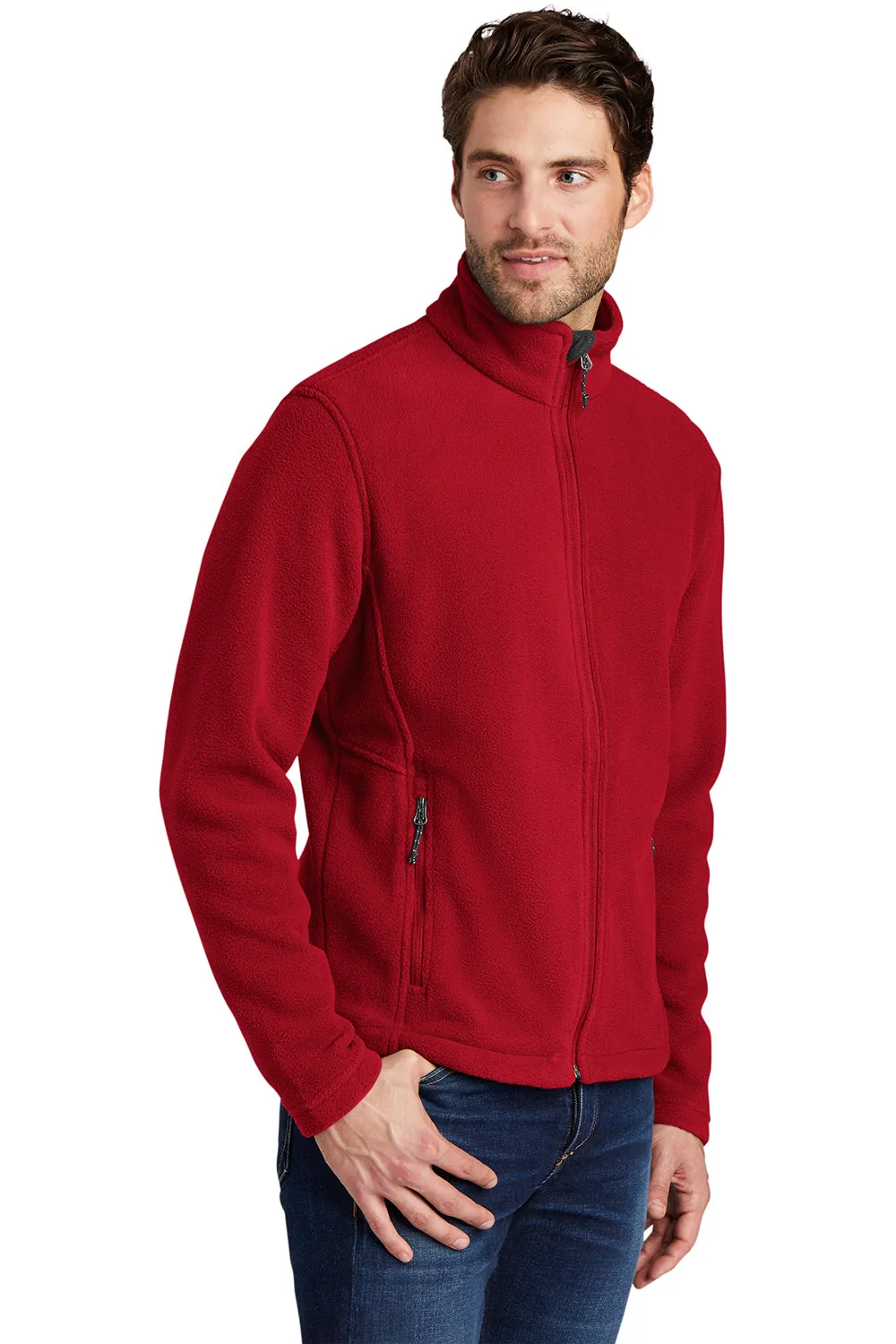 Port Authority Herren Fleecejacke mit durchgehendem Reißverschluss - Echtes Rot