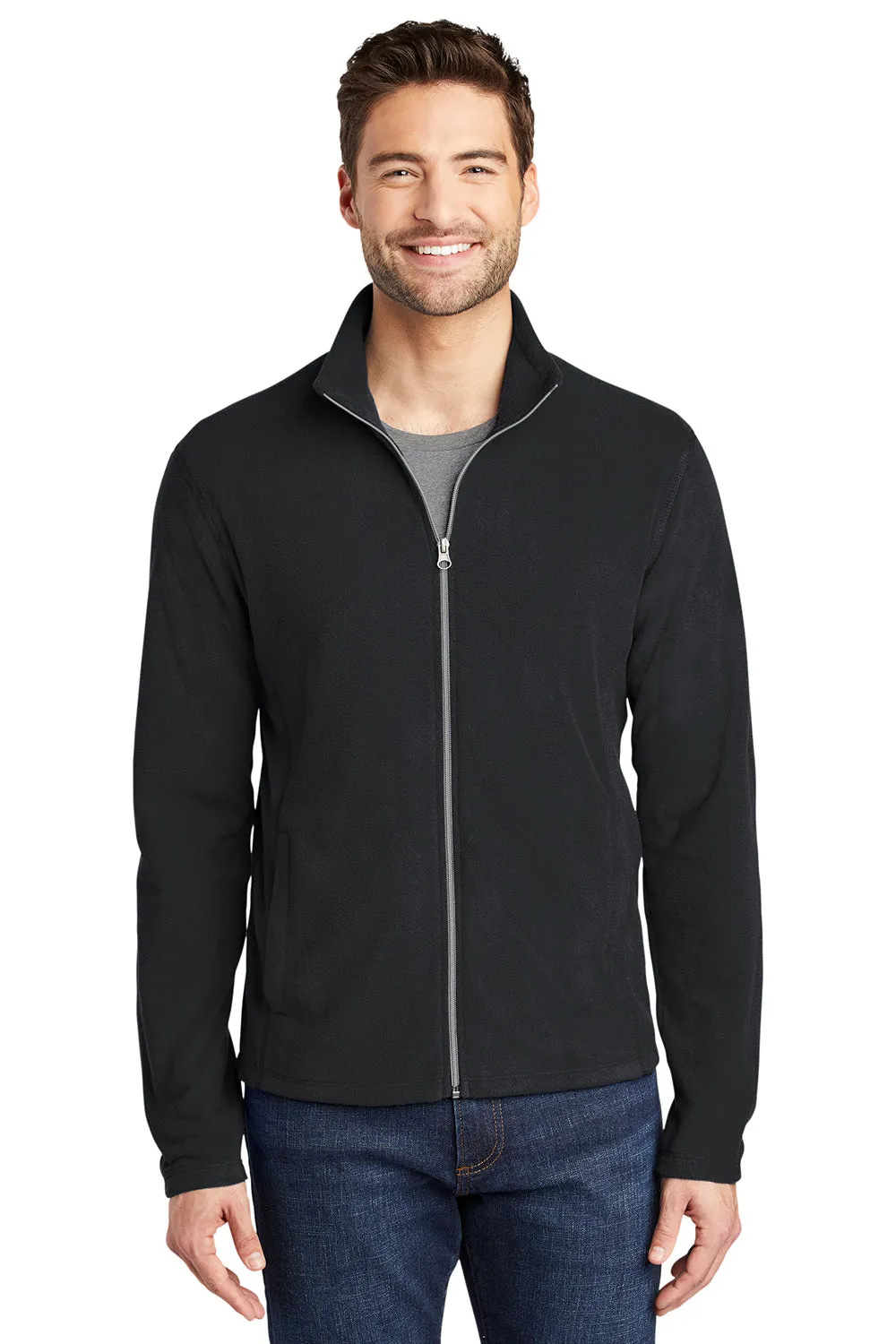 Port Authority Herren Microfleece pillingresistente Full-Zip Jacke - Schwarz