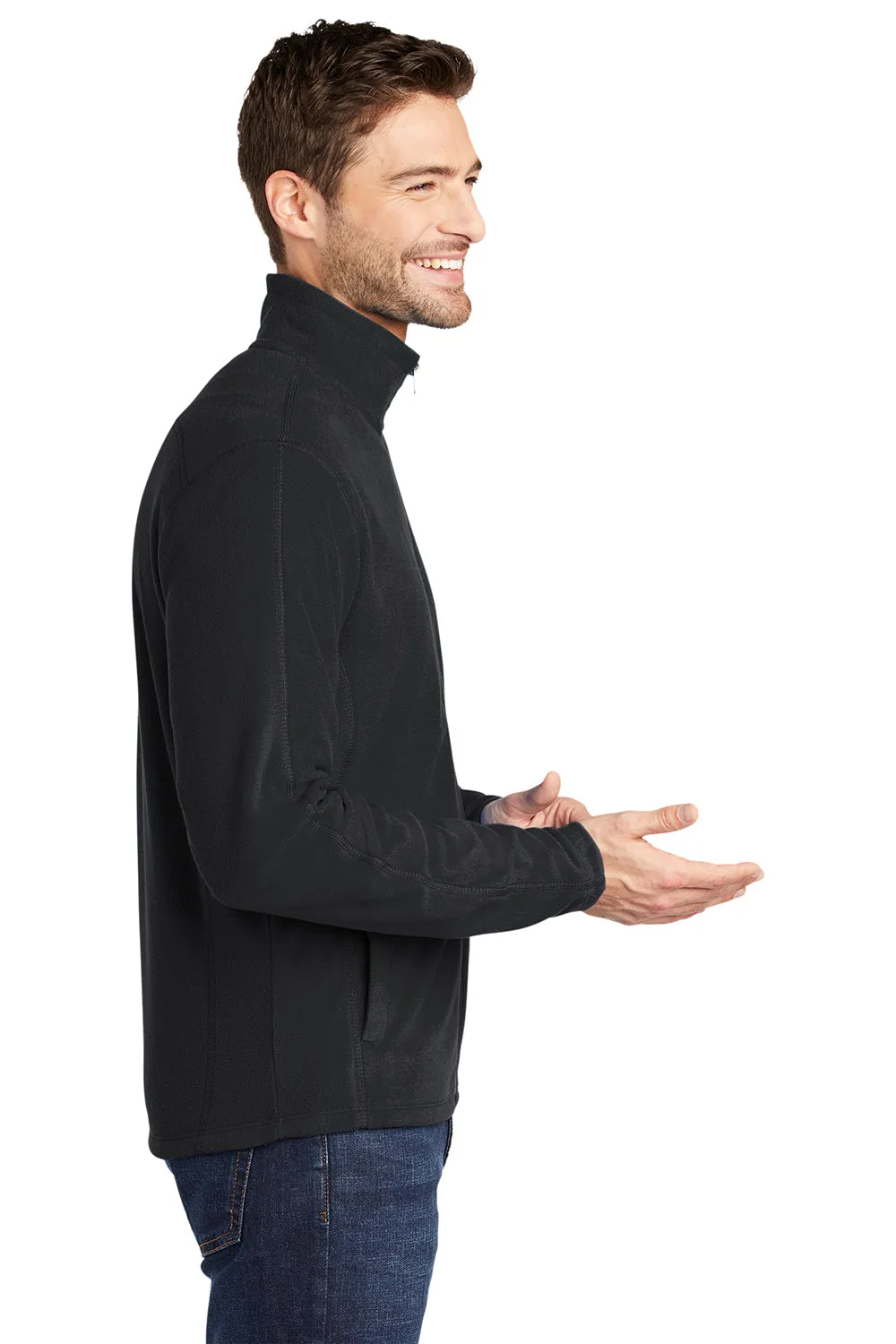 Port Authority Herren Microfleece pillingresistente Full-Zip Jacke - Schwarz
