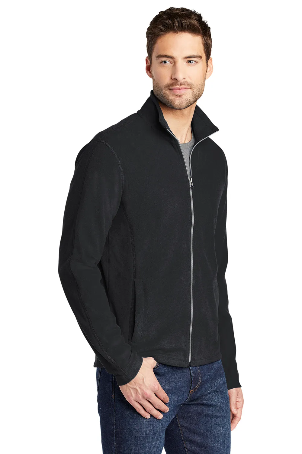 Port Authority Herren Microfleece pillingresistente Full-Zip Jacke - Schwarz