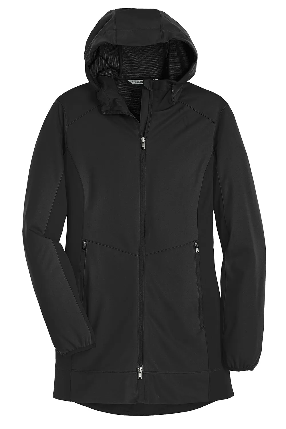 Port Authority Damen Active Wind & Water Resistant Full Zip Kapuzenjacke - Tiefschwarz