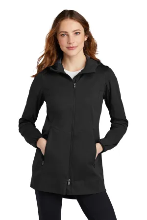 Port Authority Damen Active Wind & Water Resistant Full Zip Kapuzenjacke - Tiefschwarz
