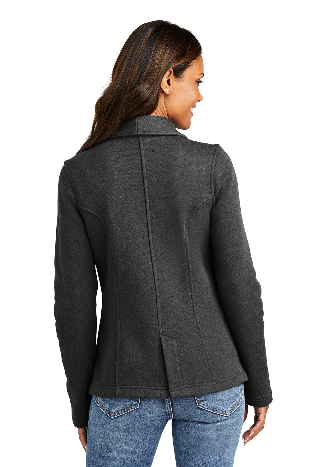 Port Authority Damen Fleece-Blazer mit Knopfleiste - Heather Dunkelgrau - Ausverkauf