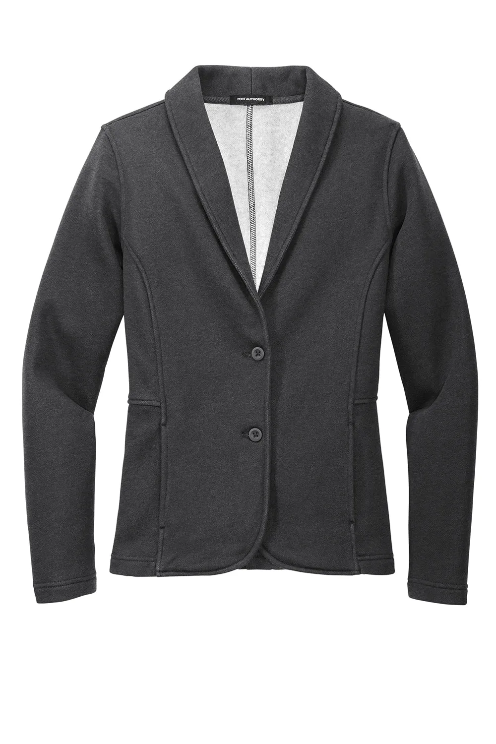 Port Authority Damen Fleece-Blazer mit Knopfleiste - Heather Dunkelgrau - Ausverkauf
