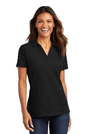 Port Authority Damen C-FREE Piqué Kurzarm Polo Shirt - Schwarz