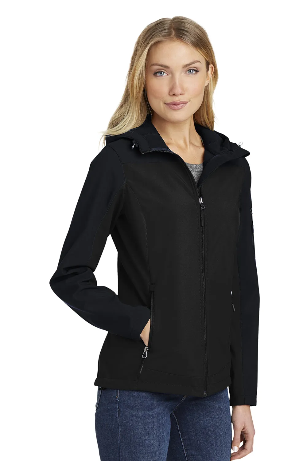 Port Authority Damen Core Wind- & Wasserabweisende Kapuzenjacke mit Reißverschluss - Schwarz