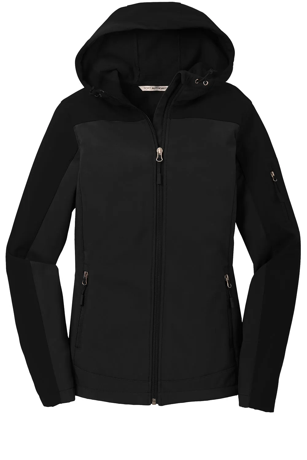 Port Authority Damen Core Wind- & Wasserabweisende Kapuzenjacke mit Reißverschluss - Schwarz