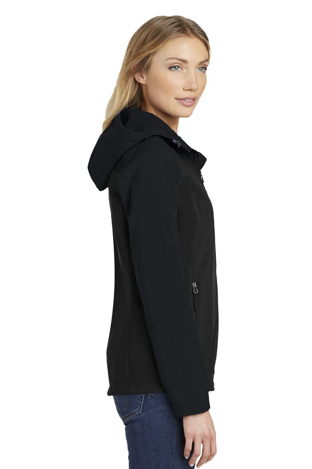 Port Authority Damen Core Wind- & Wasserabweisende Kapuzenjacke mit Reißverschluss - Schwarz