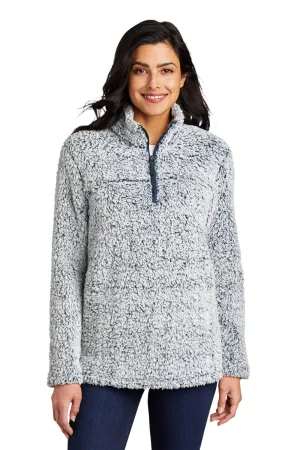 Port Authority Damen Kuscheliges Sherpa-Fleece 1/4-Zip Jacke - Heather Navyblau