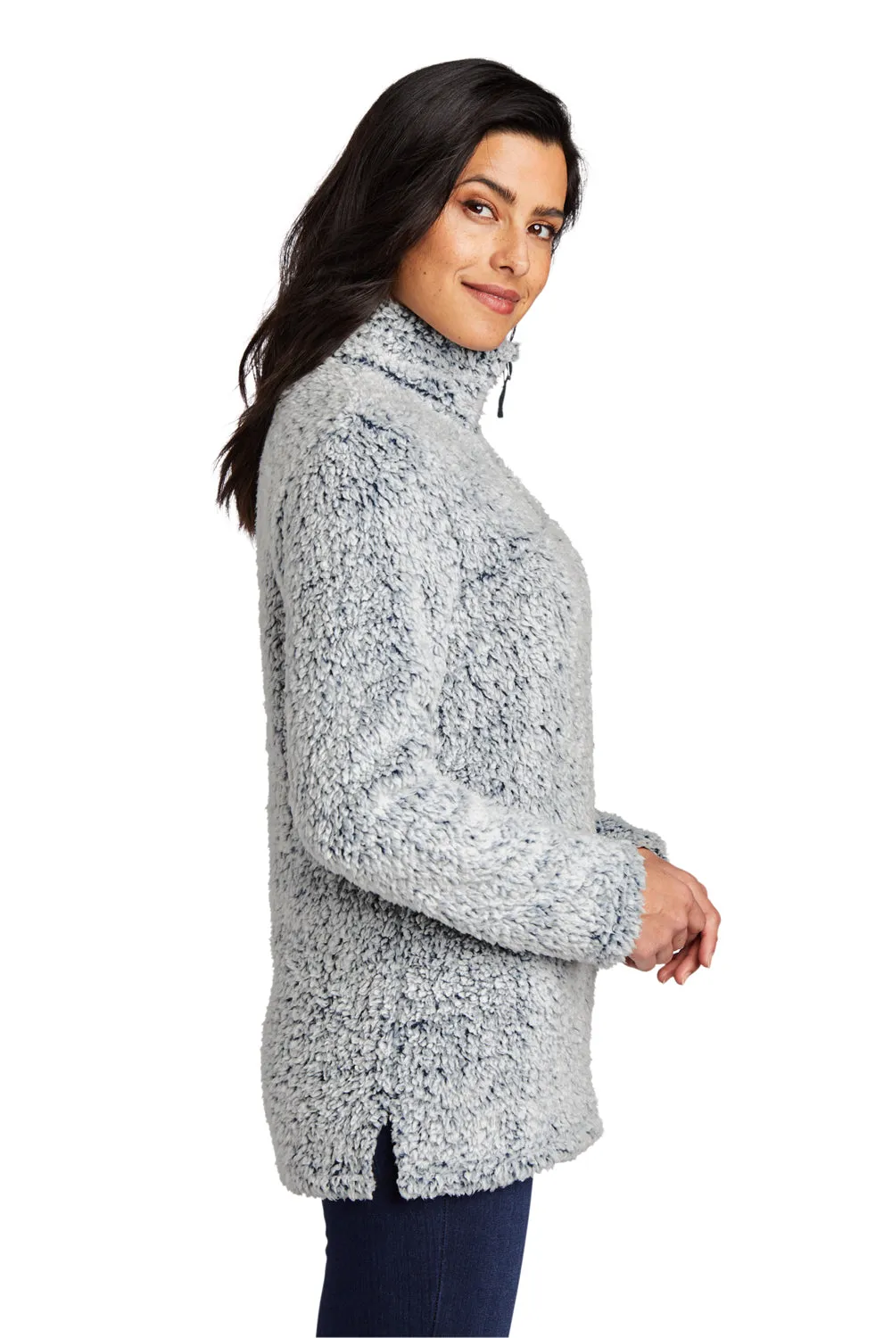 Port Authority Damen Kuscheliges Sherpa-Fleece 1/4-Zip Jacke - Heather Navyblau