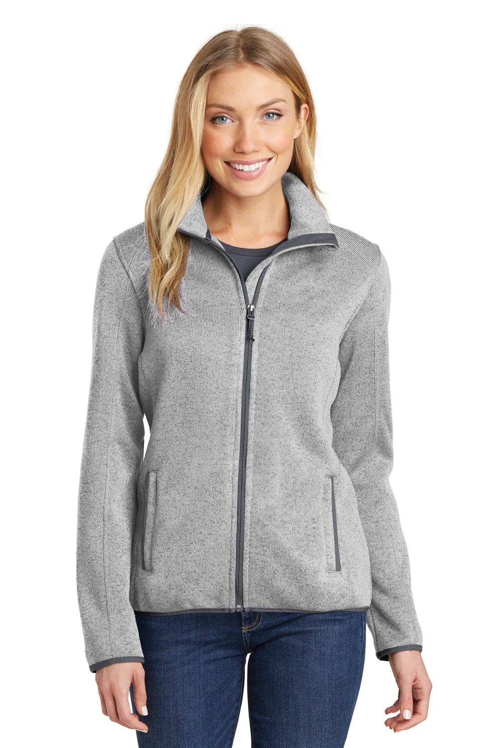 Port Authority Damen Fleecejacke mit vollem Reißverschluss - Heather Grey