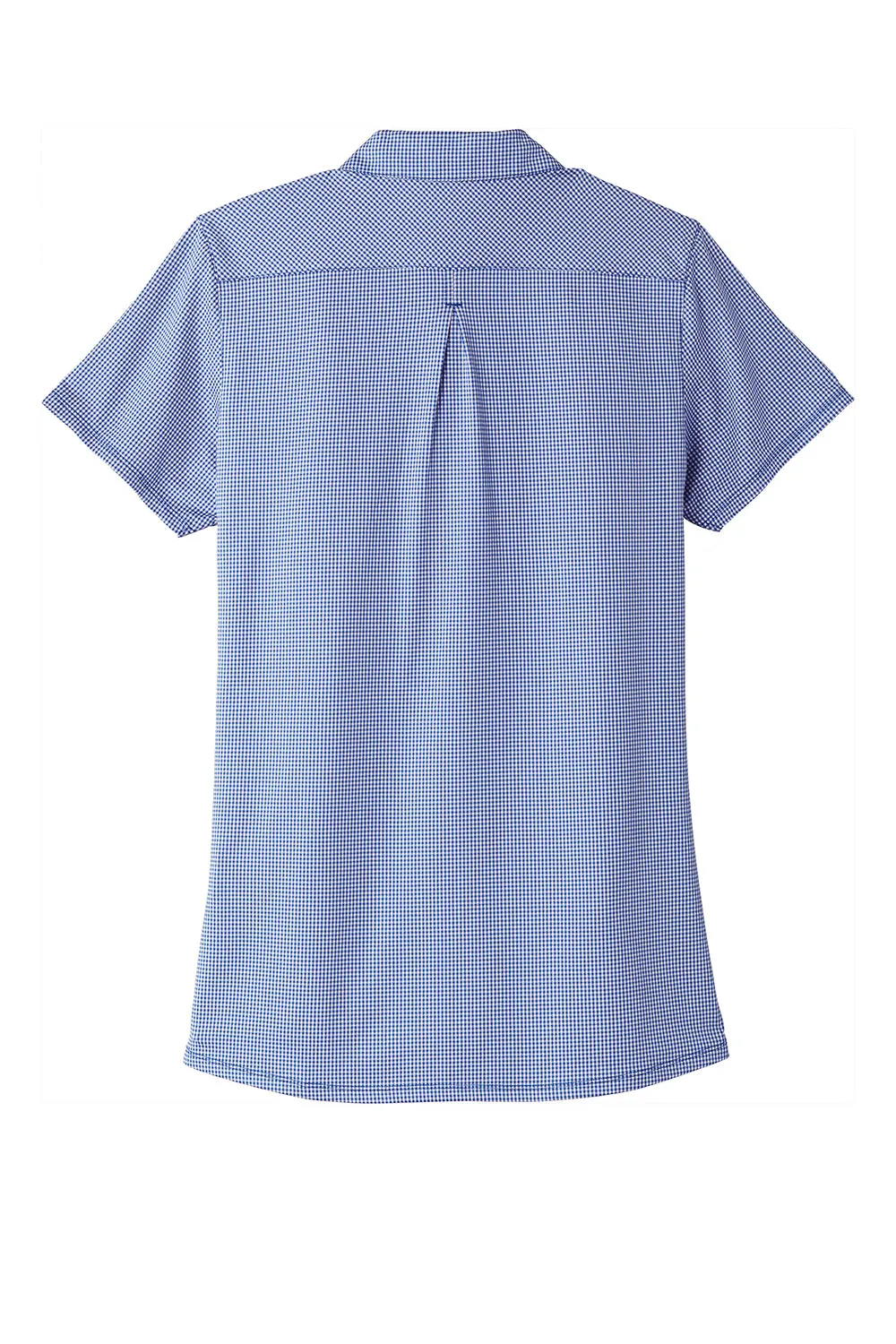 Port Authority Damen Gingham Feuchtigkeitstransportierendes Kurzarm-Polohemd - Echt Royalblau/Weiß - Ausverkauf