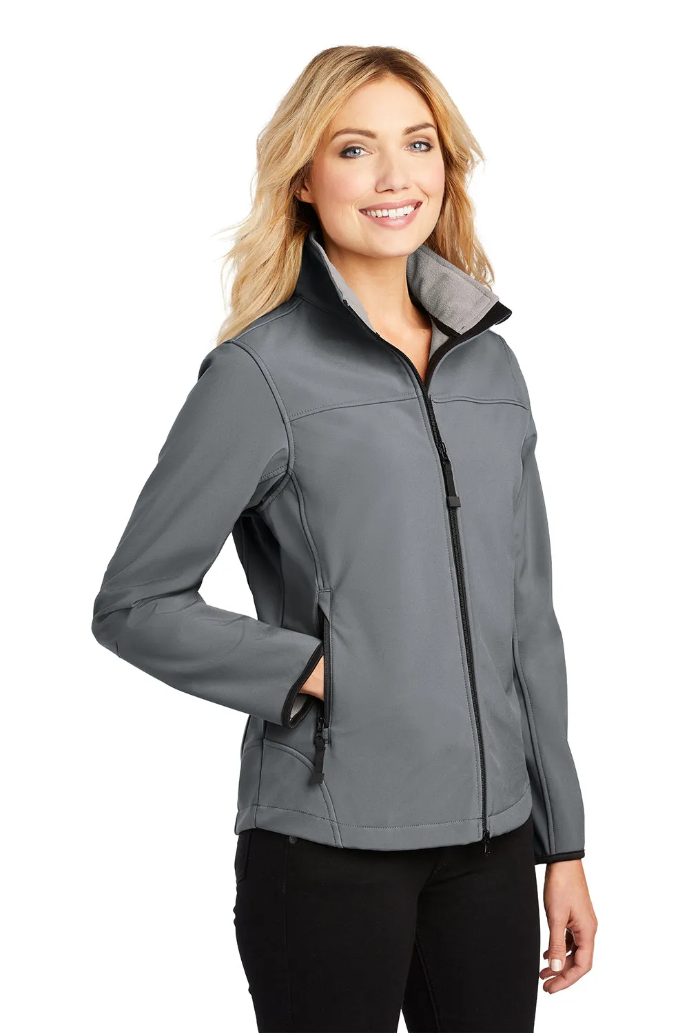 Port Authority Damen Glacier Wind & Water Resistant Reißverschluss-Jacke - Rauchgrau/Chromgrau