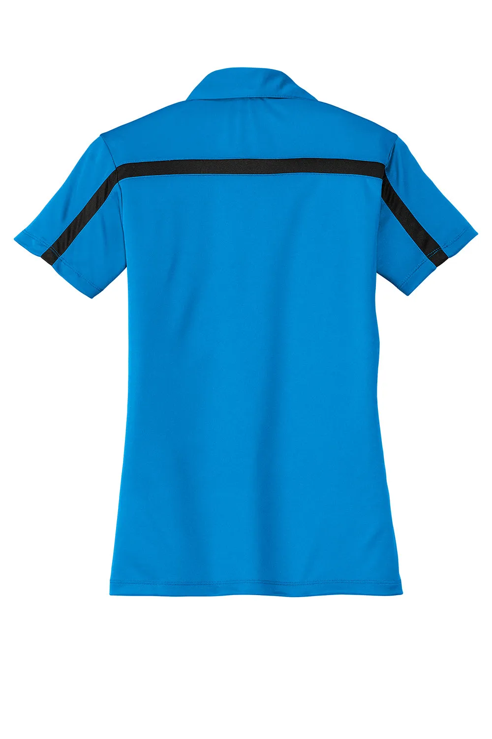 Port Authority Damen Polo-Shirt mit kurzen Ärmeln aus seidig-weicher Performance-Faser mit Feuchtigkeitstransport - Brilliant Blue/Schwarz