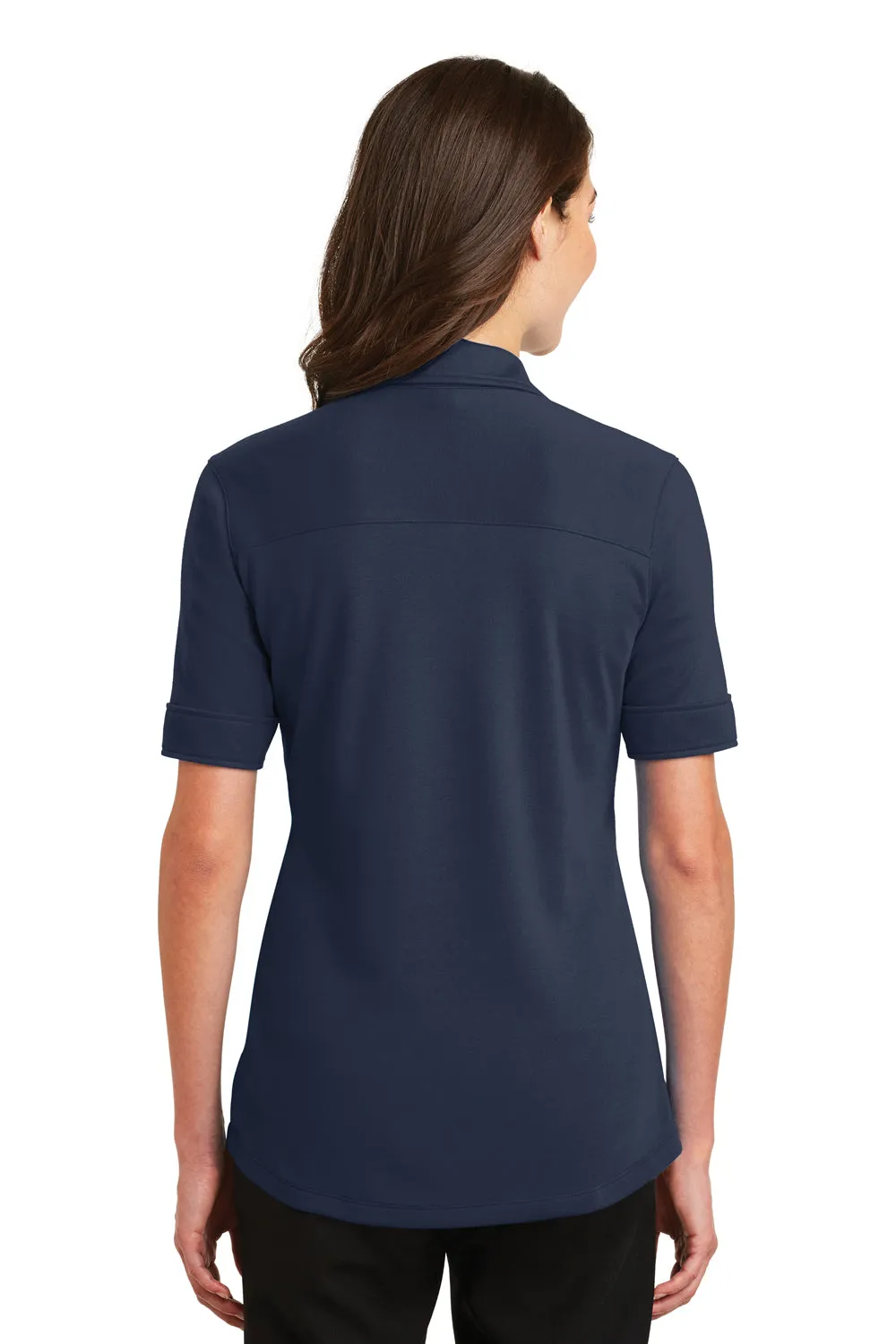 Port Authority Damen Performance Kurzarm-Polo aus seidig-weicher Feuchtigkeitstransport-Funktionsfaser - Marineblau - Auslaufmodell