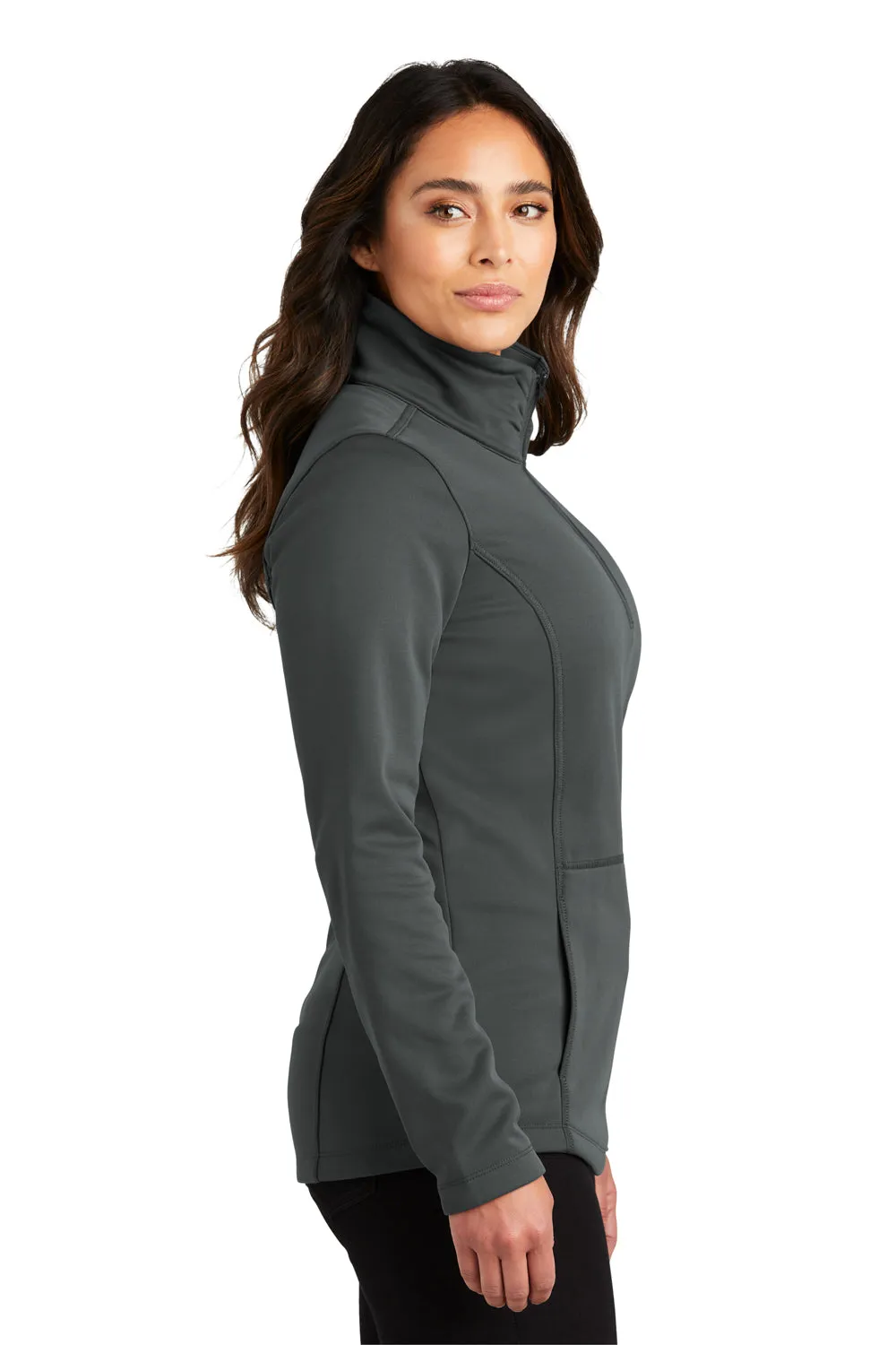 Port Authority Damen Fleece-Jacke mit Kapuze und 1/4-Zip - Graugrau