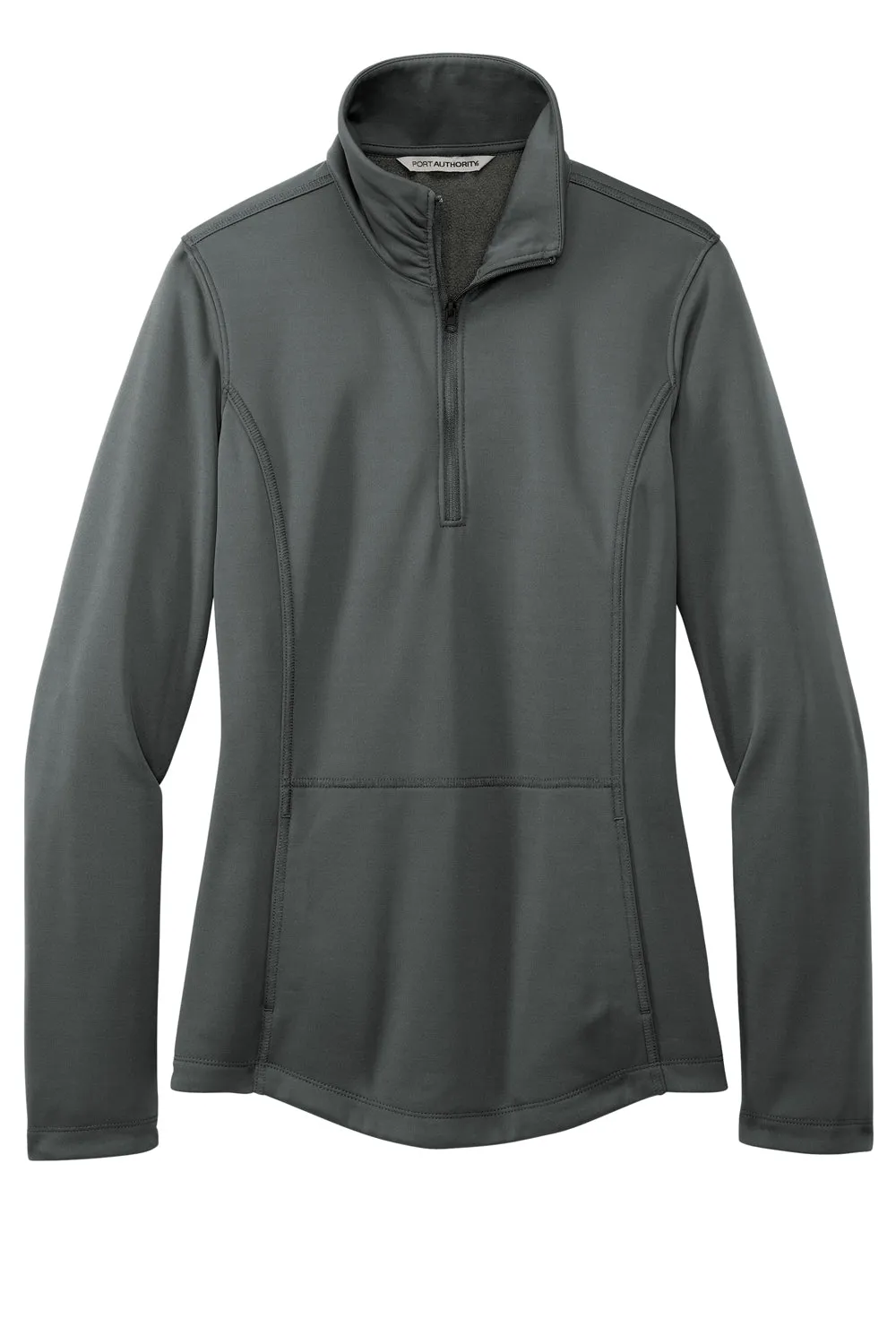 Port Authority Damen Fleece-Jacke mit Kapuze und 1/4-Zip - Graugrau