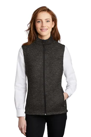 Port Authority Damenpullover Fleece Weste mit durchgehendem Reißverschluss - Heather Schwarz
