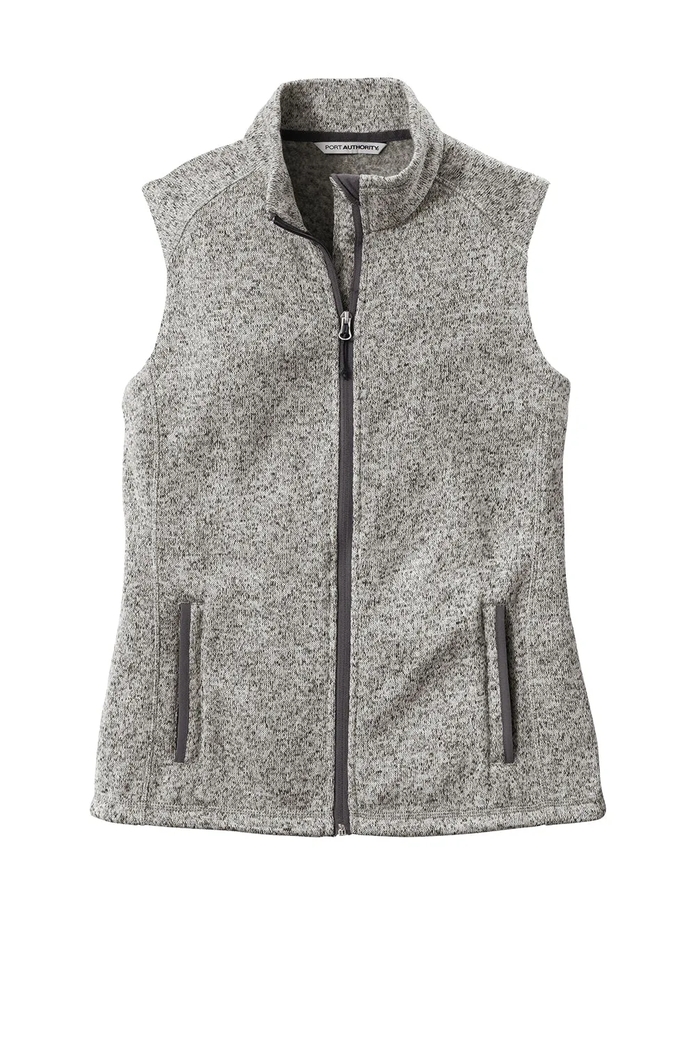 Port Authority Damen Fleece-Pullover Weste mit Vollreißverschluss - Heather Grau