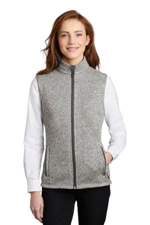 Port Authority Damen Fleece-Pullover Weste mit Vollreißverschluss - Heather Grau