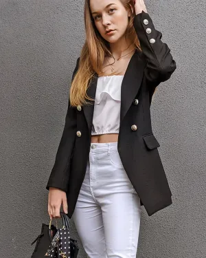 Princess Polina Blazer mit Texturgewebe - Schwarz