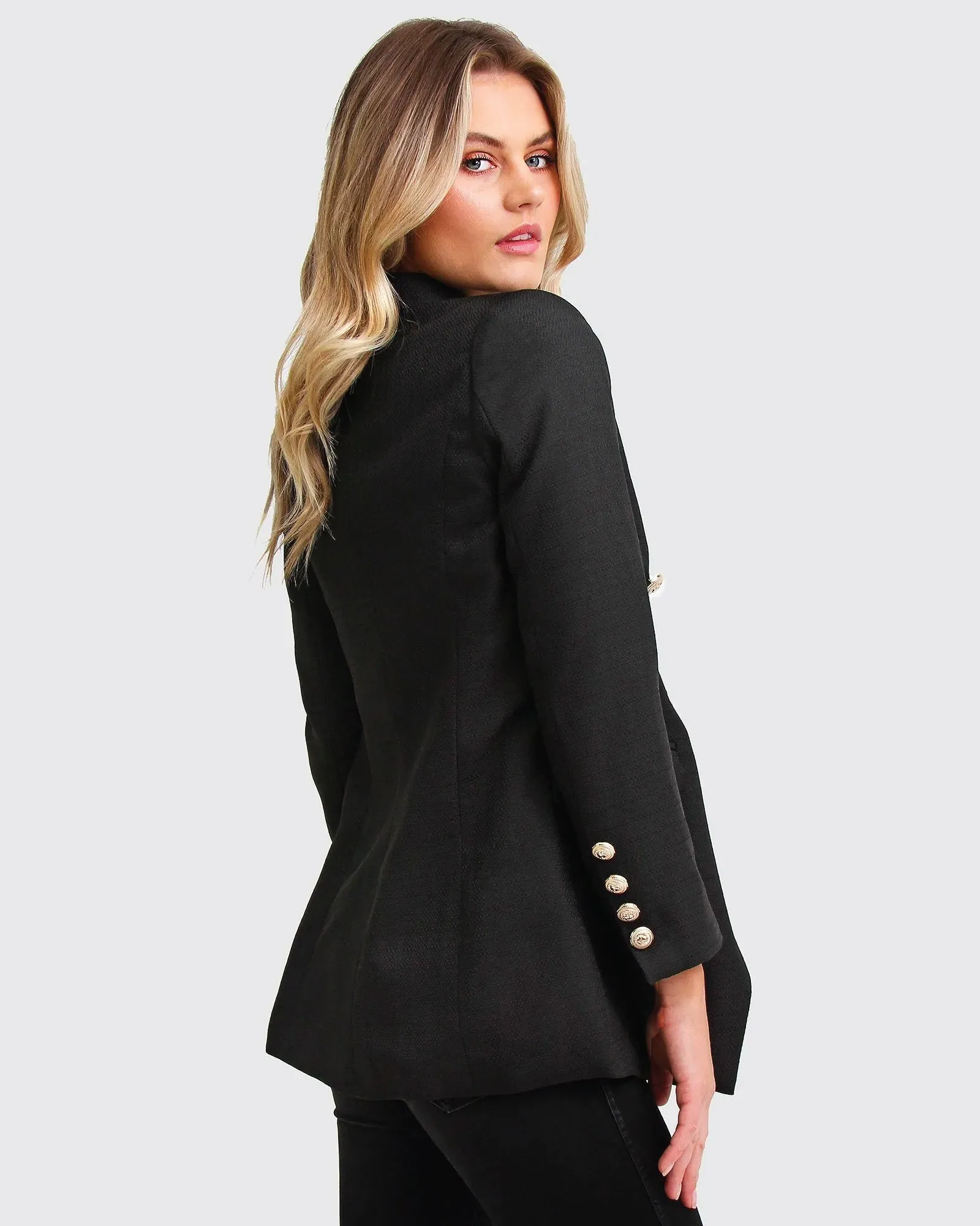 Princess Polina Blazer mit Texturgewebe - Schwarz