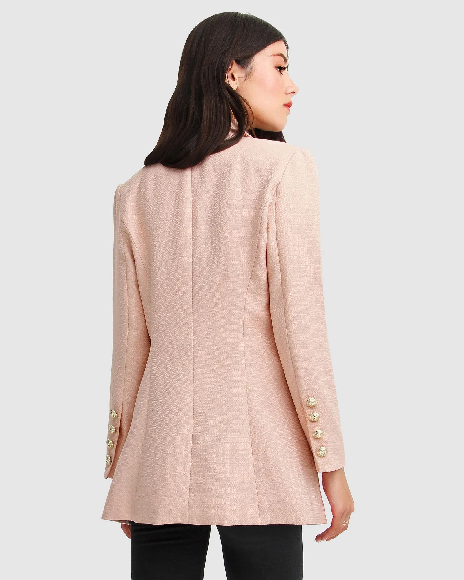 Princess Polina Texturgewebe Blazer - Rosé